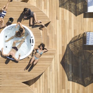 Brown-Acropol-Athens-Rooftop-Jacuzzis-with-Guests-Sunbathing